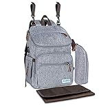 RICLAS 35l Premium Wickelrucksack - multifunktionale Wickeltasche groß mit Wickelunterlage, Kinderwagen Befestigung & Flaschentasche – wasserabweisend & große Kapazität - Inkl. Ladekabelöffnung