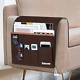 Sofa Armlehnen Organizer, Sofa Organizer Betttasche zum Einhängen, Filz Hanging Organizer Tasche mit 5 Poche für Couch, Stuhl, Bett, Bettgeländer, Schreibtische, Theken, Schrank TV- Kaffee B