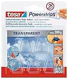 tesa Powerstrips DECO Haken SMALL - Klebehaken für Deko an Glas und Spiegel - bis zu 200 g Haltek