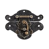 Fdit Vorhängeschloss Verriegelung Haspe Schnalle Klinken Pad Brust Schloss Teller für Holz Jewelry Box Cabinet Jewelry Box Lock Möbel Hardware L 3.2' X 2.5'