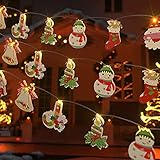 Weihnachts-Lichterkette, 1,6 m, 10 LEDs, Weihnachtsdekoration, Weihnachtsbaum, Schneemann, Weihnachtsmann, Zuckerstange, Weihnachtsschmuck, für Baum, Party, Zuhause, O