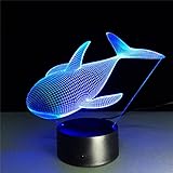 7 Farben Cute Animal Light Whale 3D Lampe LED Nachtlichter USB Touch Sensor Tisch Schreibtischlampe Licht fü