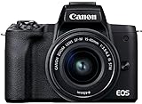 Canon EOS M50 Mark II Kamera + Objektiv EF-M 15-45mm F3.5-6.3 is STM (24,1 MP, 7,5 cm Touchscreen LCD, WLAN, HDMI, Bluetooth, Dual Pixel CMOS AF System, Augen AF, 4K Video, OLED EVF), schw