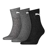 Puma Unisex Socken Short Crew 3er Pack, Grau (Anthracite/Grey), 43/46
