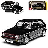 Bburago Volkwagen Golf 1 GTI Schwarz 3 Türer 1974-1983 1/24 Modell Auto mit individiuellem Wunschk