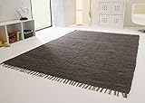 Handweb Teppich Indira in Terra - Handweb Teppich aus 100% Baumwolle Fleckerl, Größe: 200x290