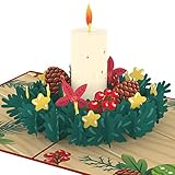 PaperCrush® Pop-Up Karte Weihnachten Adventskranz - 3D Weihnachtskarte mit Advent Kerze für Frauen (Freundin, Mutter, Oma) - Handgemachte Popup Weihnachtsgrußkarte inkl. Umschlag