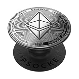 Ethereum Kryptowährung Cypto Silbermünze PopSockets mit austauschbarem PopGrip