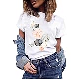 Tops für Damen Damen t-Shirt Kurzarm Sommer Shirt lose Strech Bluse Tops Causal Oberteil Basic Tee kleiderorganisator t-Shirt Damen Oversize one Shoulder k(#NJ-A40 Damen Hemden, M)