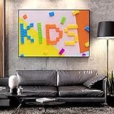 Farbe Lego Spielzeug Kind Abstrakte Moderne Leinwand Kunst Gemälde Bild Wandkunst Poster Drucke Wohnzimmer Büro Home Wandbild Kind Dekor 15,7 'x 23,6' (40x60 cm) R