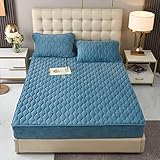 BAJIN Bedding Gesteppte Matratzenauflage- Weich Mikrofaser Matratzen Topper - mit Spannumrandung - Matratzenschoner Unterbett auch für Boxspring-Betten,120x200+25