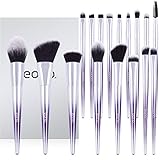 Amazon Brand - Eono Make-up Pinsel Set 17 Stücke Professionelle, Kosmetikpinsel Schminkpinsel Set Kabuki Foundation Pinsel Gesicht Lidschatten Eyeliner Make-Up Pinsel Kits mit Box (Lila Farbe)