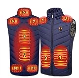 Fisecnoo Beheizbare Weste Beheizte Weste, USB Wiederaufladbar Heizweste Warm Heated Vest für Damen Herren, Aktualisiert Beheizbare Weste Elektrische Beheizte Jacke für Motorrad Jagd Outdoor Camping