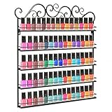 Feixunfan Nagellack-Präsentationsregal zum Selbermachen, 5 Regale, für 100 Flaschen Nagellack oder ätherische Öle für Lipgloss, Lippenstifte (Farbe: Schwarz, Größe: 65 x 5,5 x 70 cm)