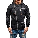 Kanpola Kapuzenpullover Herren mit reißverschluss Hoodie Zip Sportpullover für Sport Fitness Training Freizeit Trainingsjacke Kapuzensweatshirt Hooded Sweatshirt Sweatjacke Kapuzenpulli Lang