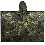 LOOGU Leichter wasserdichter Regenponcho mit Kapuze Camouflage Design Ripstop Mehrzweck Regenmantel für Männer und Frauen Regencape schnell trocknend wiederverwendbar Für Camping Angeln Jagd E