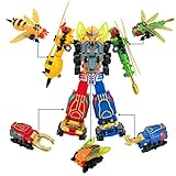 SUPYINI Montierbarer Roboter, 5-in-1, Tier-Roboter, Lernspielzeug, Transformier-Roboter, Auto, Geschenk für Kinder, kombiniert zu Superrob