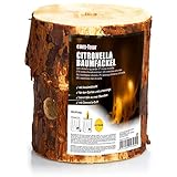 com-four® Schwedenfeuer mit Anzünddocht und Citronella-Duft, Finnenfackel für Lagerfeuerromantik, Baumfackel, Gartenfackel mit D