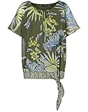 Taifun Damen 2-in-1 Blusenshirt mit Floral-Print leger Botanical Green Gemustert 42