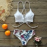 Bikini Badeanzug Damen New Sexy Low Hight Bikini Set Women Swimsuit Lace Up Swimwear Plus Size Bathing Suit Beach Wear Print Summer Biquini Female L N