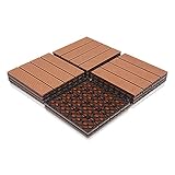 EINFEBEN WPC Terrassenfliesen 30x30 cm 11er Set für 1m² in Holzoptik für Garten Balkon Bodenbelag mit Drainage und Klicksystem Terrassendielen Balkonfliesen Klickfliesen Holzfliesen B