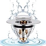 LUEROD Waschbeckenabläufe Kupfer Pop-Up Waschbecken Abfluss Stopfen Pop-up Waschbecken Stöpsel Abfluss Ersatzteile Feder Pop Up Auslauf mit Filter Netz Waschbecken Stöpsel für Waschbecken Küche B