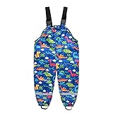 Kinder Regenhose, Buddelhose zum Überziehen für Jungen, Wind- und wasserdicht, Bundhose (02-Blau, 130)