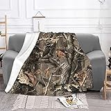 Flauschig Kuscheldecke Warme Weiche Flanelldecke als Tagesdecke SofaüBerwurf Wohnzimmer Couch Outdoor Picnic Plaid Schlafdecke Camouflage-Tarnung mit echtem Baum -100X130CM