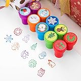 Kesote Stempelset Weihnachten, 10 Stück Kinder Selbstfärbend Stempel für Spiel Spaß Hobby, B