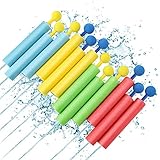 Lehoo Castle Wasserpistole Kinder, 12 Stück Wasserspritze, 9,1 m Reichweite Spritzpistole Wasser, Wasserpistole Schaumstoff für Jungen und M