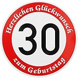ORIGINAL VERKEHRSSCHILD * 30 * MIT GEBURTSTAGSTEXT als Sonderschriftzug zum Geburtstag als Geburtstagsgeschenk für Verkehrszeichen Schild Geburtstagsschild Straßenschild Geschenkidee Schilder Verkehrsschilder Straßenschilder Geburtstagsverk