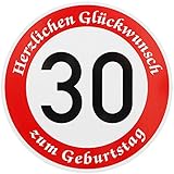 ORIGINAL VERKEHRSSCHILD * 30 * MIT GEBURTSTAGSTEXT als Sonderschriftzug zum Geburtstag als Geburtstagsgeschenk für Verkehrszeichen Schild Geburtstagsschild Straßenschild Geschenkidee Schilder Verkehrsschilder Straßenschilder Geburtstagsverk