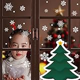 Schneeflocken Fenstersticker,Fensterbilder Weihnachten, Weihnachtsdeko Fenster,Fensteraufkleber PVC Fensterdeko Selbstklebend, für Türen Schaufenster Vitrinen Glasfronten Deko(9 Sheets)