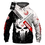 CONVERMPU Hoodies Jacken T-Shirt Yam-Aha Punisher Einlegen Voll Drucken Dünn Männer Frau Beiläufig Polyester Sweatshirt Lose Zur Seite Fahren Männer/N/L