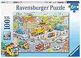 Ravensburger Kinderpuzzle - 10558 Fahrzeuge in der Stadt - Puzzle für Kinder ab 6 Jahren, mit 100 Teilen im XXL-F