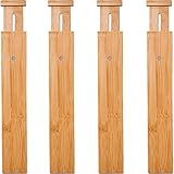 Wa-Very Bambus Küche Schublade Teiler Schubladen-Organisatoren Erweiterbare Schubladen-Teiler Holz Schreibtisch Schublade Organisatoren, Fach Organizer für Küche, Baby Schublade, B