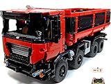 XXH Technik 8X4 Muldenkipper 2.4G Fernbedienung + App-gesteuerter Mine Truck mit Motoren Kompatibel mit Lego Technologie - 1415 Teile statisch (Dynamisch)