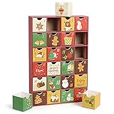 LEMESO 24 Adventskalender zum Befüllen Boxen Adventskalender Geschenkbox mit Zahlen DIY Adventskalender 2021 Weihnachtskalender Schachteln S