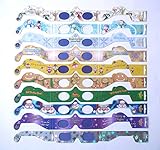 10er-Set Weihnachtsbrillen mit Holo-Effekt: Engel, Stern, Teddy Bear, Schneemann, Weihnachtsstern, Rentier, Santa Claus, Schneeflocke, Elf, Gingerbread Man / 10 verschiedene Weihnachts-M