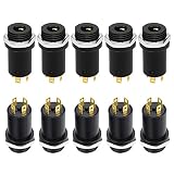 InduSKY 3,5 mm Mini-Stereo-Klinkenstecker mit Muttern Stereo-Klinke Schalttafelmontage Steckverbinder Kopfhörer Audio Video Buchse Verbinder 4 Pol Vollständig Vergoldet (10 Stück)