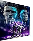 Magic Canvas Art - Bilder Fußball Cristiano Ronaldo Lionel Messi Leinwandbild 1- teilig Hochwertiger Kunstdruck modern Wandbilder Wanddekoration Design Wand Bild, Größe: 120 x 80