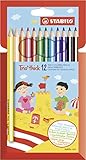 Dreikant-Buntstift - STABILO Trio dick - 12er Pack - mit 12 verschiedenen Farb