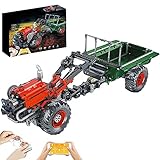 Technik Traktor Ferngesteuert Traktor, Mould King 17005, 1312 Teile RC/APP Technik Ferngesteuert Traktor mit Motoren Klemmbausteine Kompatibel mit Lego Technik Red,48 * 32 * 10