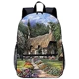 lixiaochao Kinder Schulrucksack Garten Erwachsenenrucksack Unisex stylischer Rucksack für Studenten （45x30x15cm） 3D gedruckter Rucksack