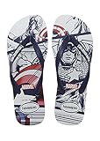 Havaianas Unisex Marvel Flipflop, Navy/Navy/White, 41/42