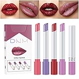 Uomitaff Matte Lipgloss 4 Farben Set, Lip Gloss wasserdichte Langlebige Lippenstift Matte Paste Lipgloss Set Antihaft-Tasse Lipgloss Flüssiger Lippenstift Set Samtige Flüssige (04)