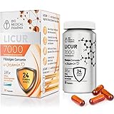 Kurkuma Kapseln hochdosiert mit Vitamin D3 | Mizellen Curcumin, 185x höhere Bioverfügbarkeit ohne Piperin | 1 flüssig Kapsel täglich - entspricht 6.600 mg Curcuma Pulver | Licur 7000 D (Monatspack)