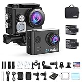 Action Cam 4k, WiMiUS Actioncam 12MP Ultra HD WIFI Unterwasserkamera 40M mit 2 Akkus und Transporttasche (L2)