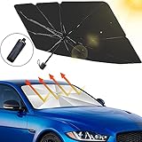 smatoy Sonnenschutz Auto Frontscheiben Faltbarer Sonnenblende, UV Schutz und Wärme Sonnenblendenschutz Reflektor Regenschirm für Auto Frontscheibe und Heckscheibe - 49 x 25,6