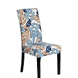 Stuhlhussen Set von 4/6 Stretch-Stuhlhussen für Esszimmer, Küche, Hochzeit, Party (Blaublau, 4 Stück)